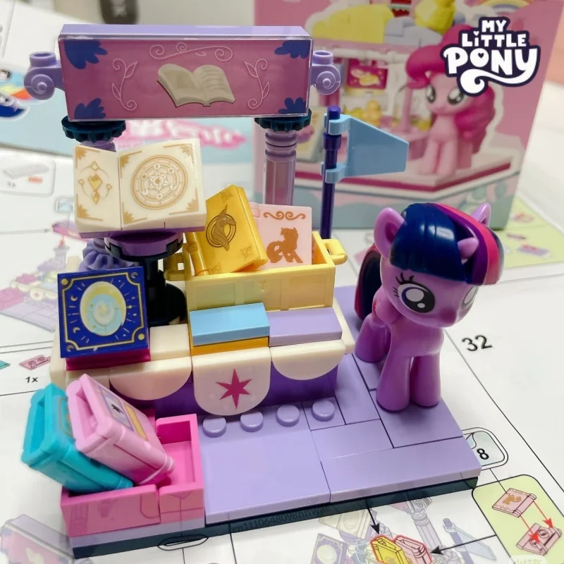 

My Little Pony Market Series Building Blocks Twilight Sparkle Let's Read a Book Assembly Model Rainbow Dash Ornament Toy Gift