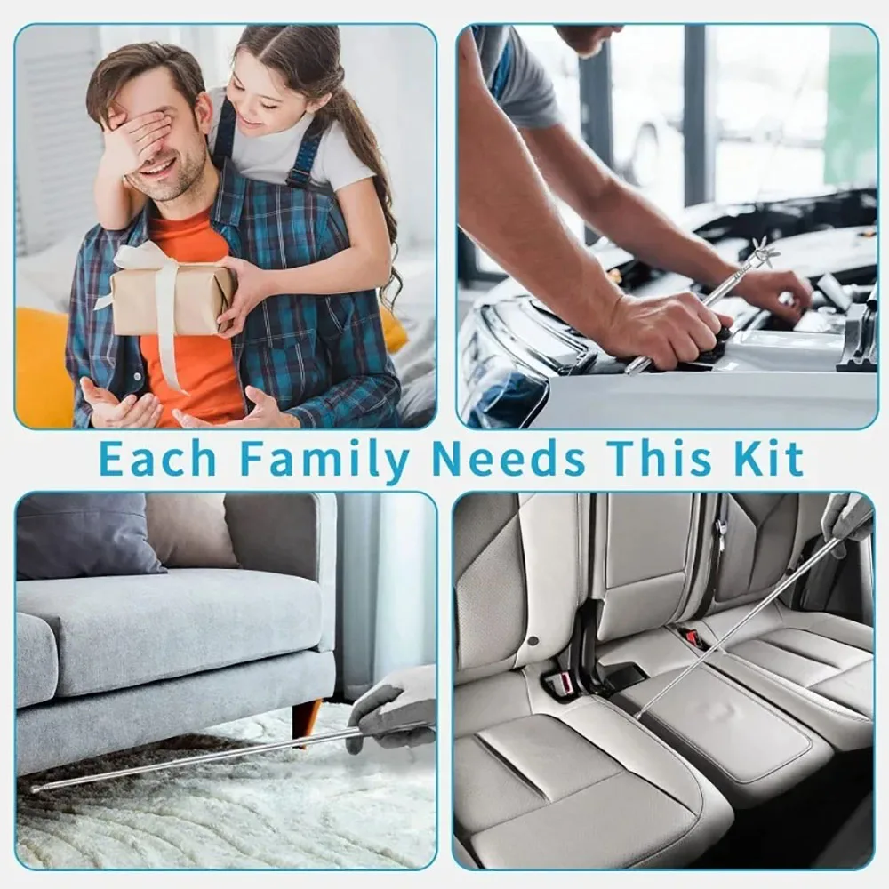 قضيب تليسكوبي صغير محمول قابل للتوسيع قابل للتعديل أدوات التقاط مغناطيسية قوية لالتقاط مسامير الجوز الملحقات المنزلية