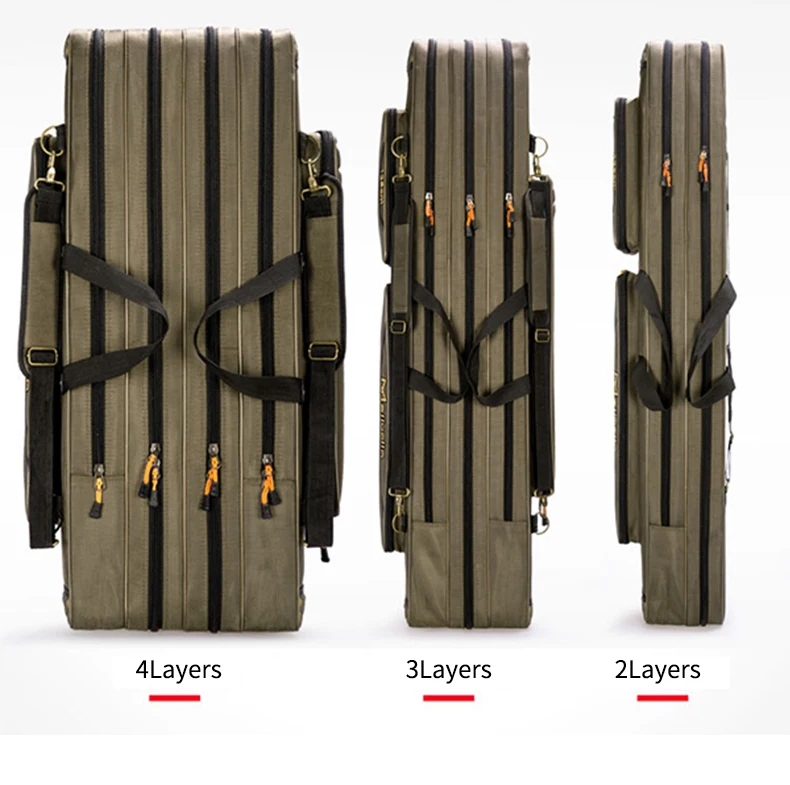 Große Angelruten-Aufbewahrungstasche 80cm-130cm, Robuste Oxford-Tasche für Angelruten und Zubehör, Pesca-Box für Herren – Detail 2