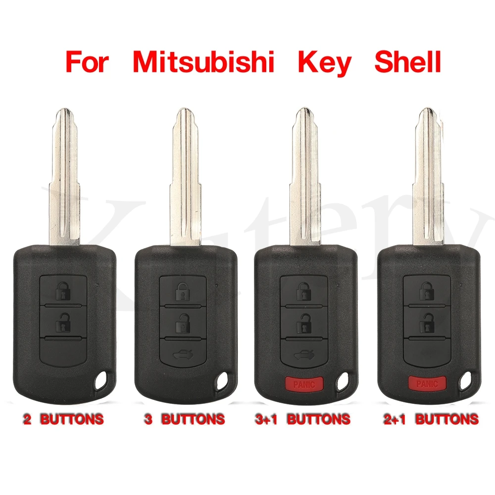 

jingyuqin 10PCS 2/3/4 Buttons Remote Key Shell Housing Fob For Mitsubishi Eclipse Outlander Mirage lancer OUCJ166N Car Key Case