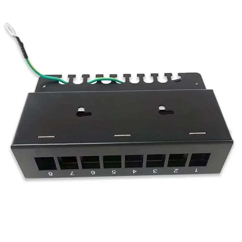 Empty Blank Patch Panel 8 12 Port Keystone Jack Sockets Desktop Wall Mount Distribution Frame For RJ 45 Cat 6a 7 UTP STP Modules