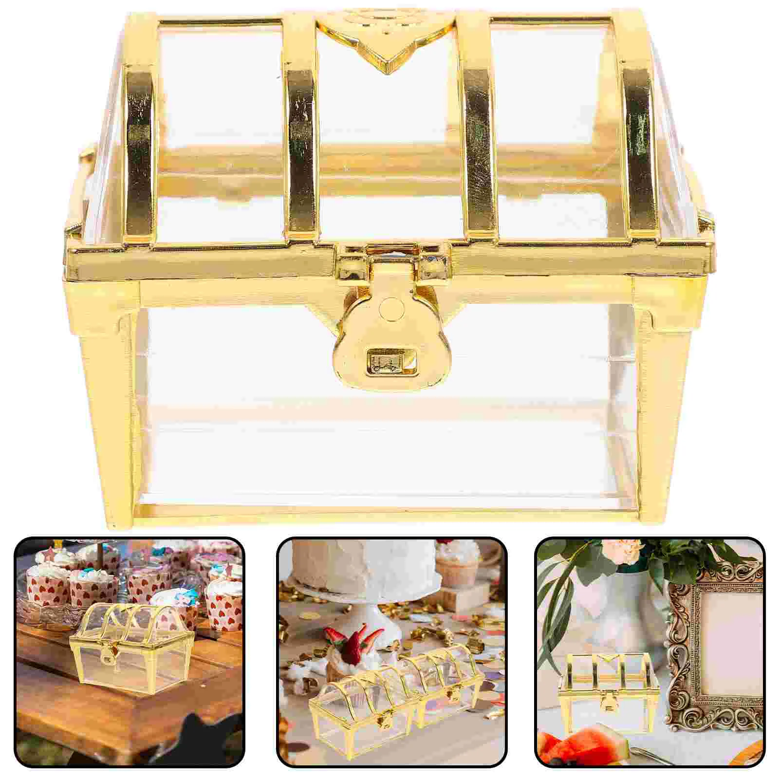 12 Pcs Wedding Candy Box Gifts Favors Boxes Party Container Packing Straight Hair Small Treasure Chest Plastic Retro Bride