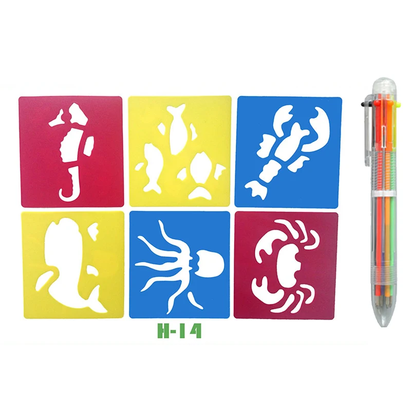 DIY Cartoon Shape Drawing Stencils for Educational Art