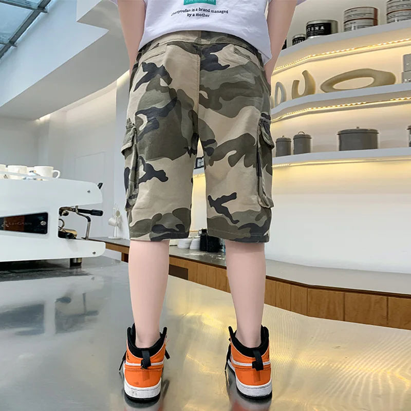 New Summer Shorts for Kid Boys Camouflage Beach Shorts Children Casual Print Cotton Pants For Age 4 5 6 7 8 9 10 11 12 13 Years