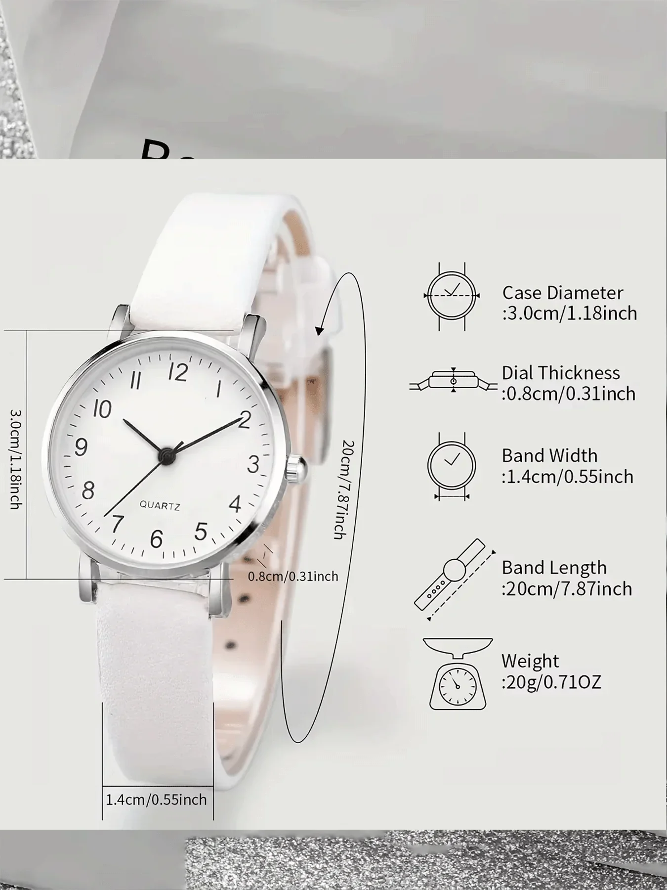 6-piece fashionable round versatile design, light luxury women's watch, women's high-end feel, business temperament set