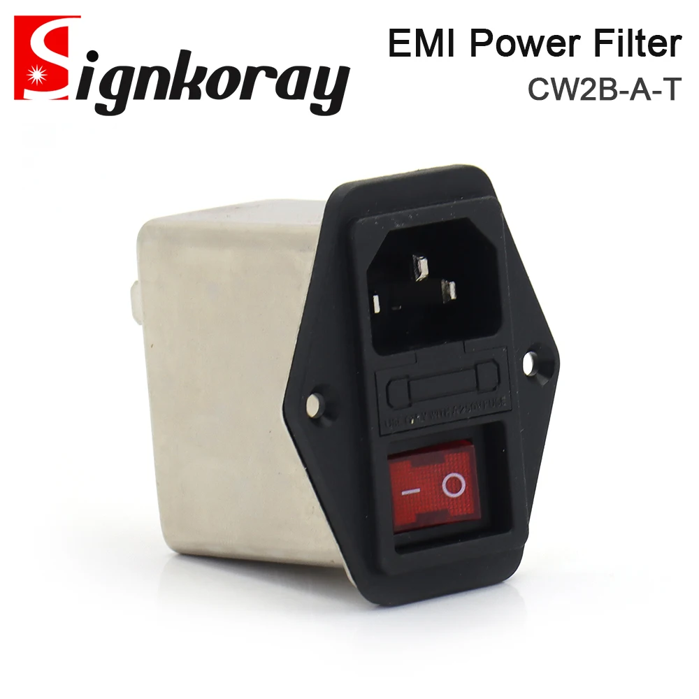 SignkoRay CANNY WELL EMI Power Filter CW2B-3A / 6A / 10A-T with Rocker Switch + Socket Connector