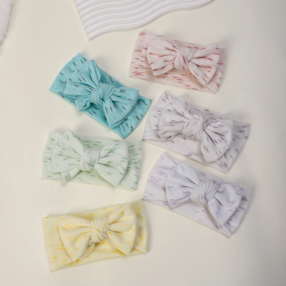 

Baby Simple Print Headband Bows Girls Hairbands Newborn Baby Headwear Elastic Nylon Children Turban Kids infant Hair Accessories