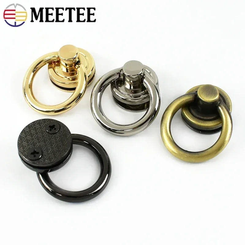 Meetee 5/10pcs 20mm O Ring Hook Buckle Metal Rivet Clip Screws Bag Strap Handle Hang Buckles DIY Chain Side Clasp Hardware