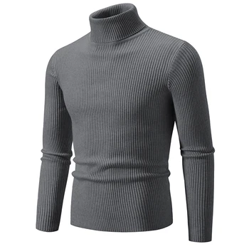 Coole Neue Trend männer High Neck Pullover Pullover Gestrickte Warme Casual Männer Kleidung Gestrickte Pullover Männer