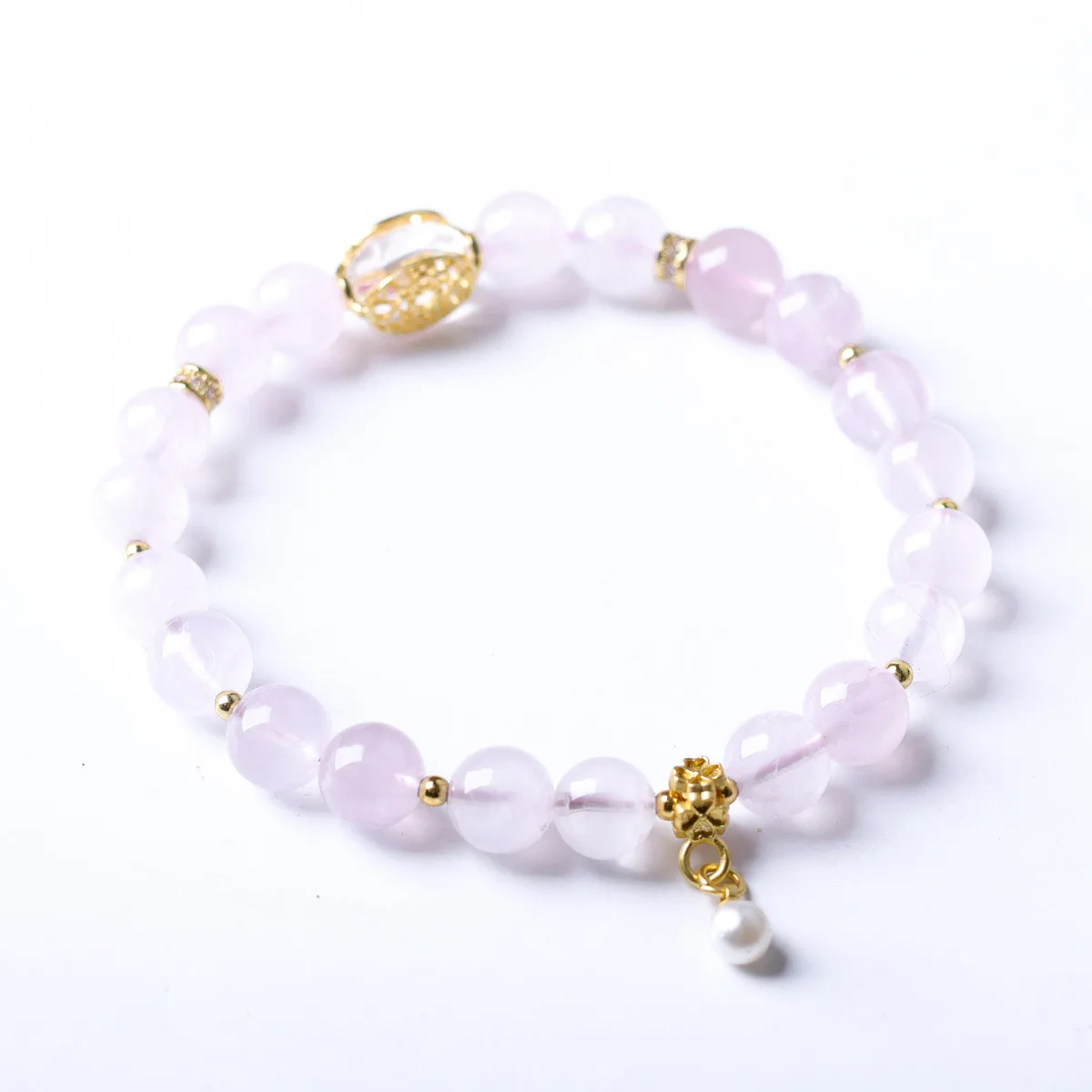 

Natural Rose Quartz Single Loop Bracelet 2026 New Chinese Style Crystal Beaded Bracelet for Women Gifts