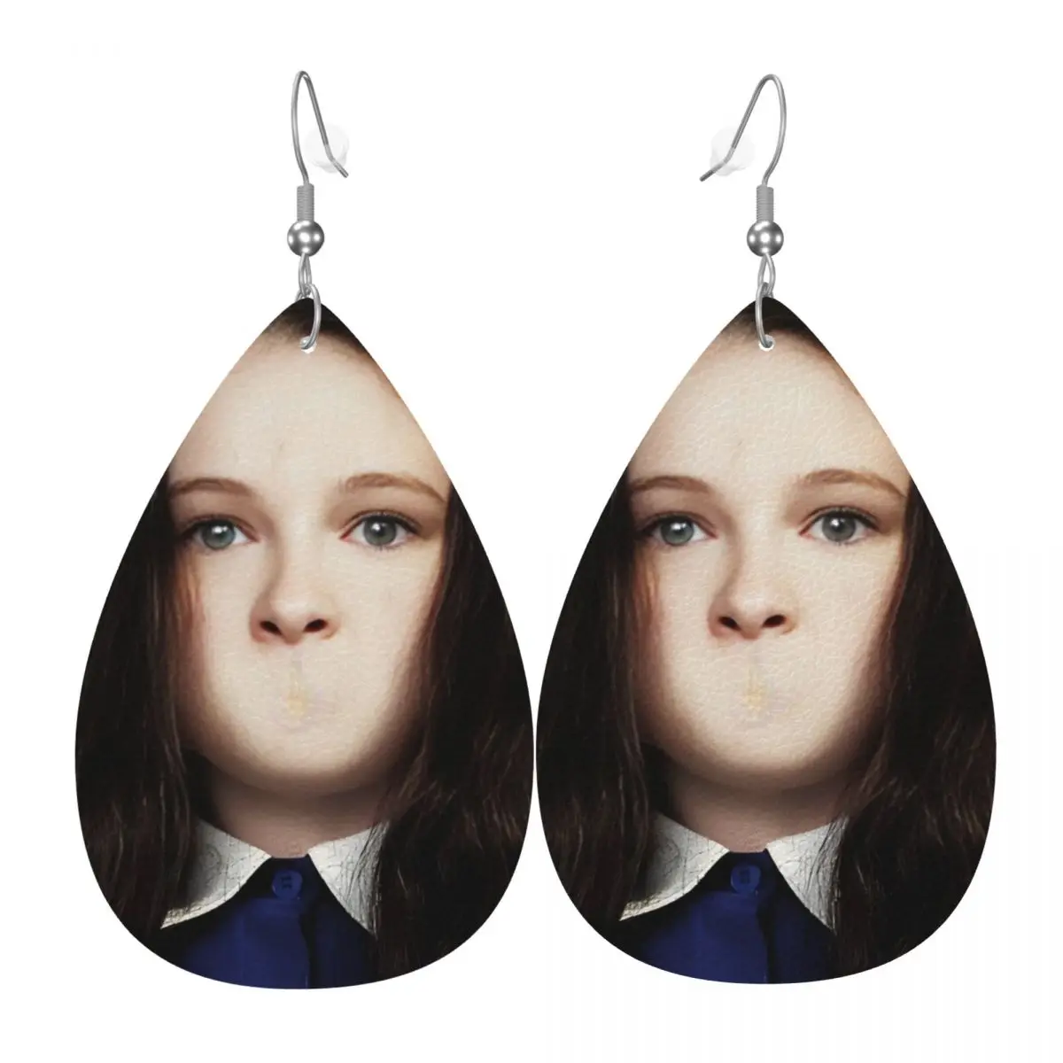 

Custom Silent Hill Poster Dangle Drop Earrings Leather Earrings for Women Fashion Horro For Valentine's Day