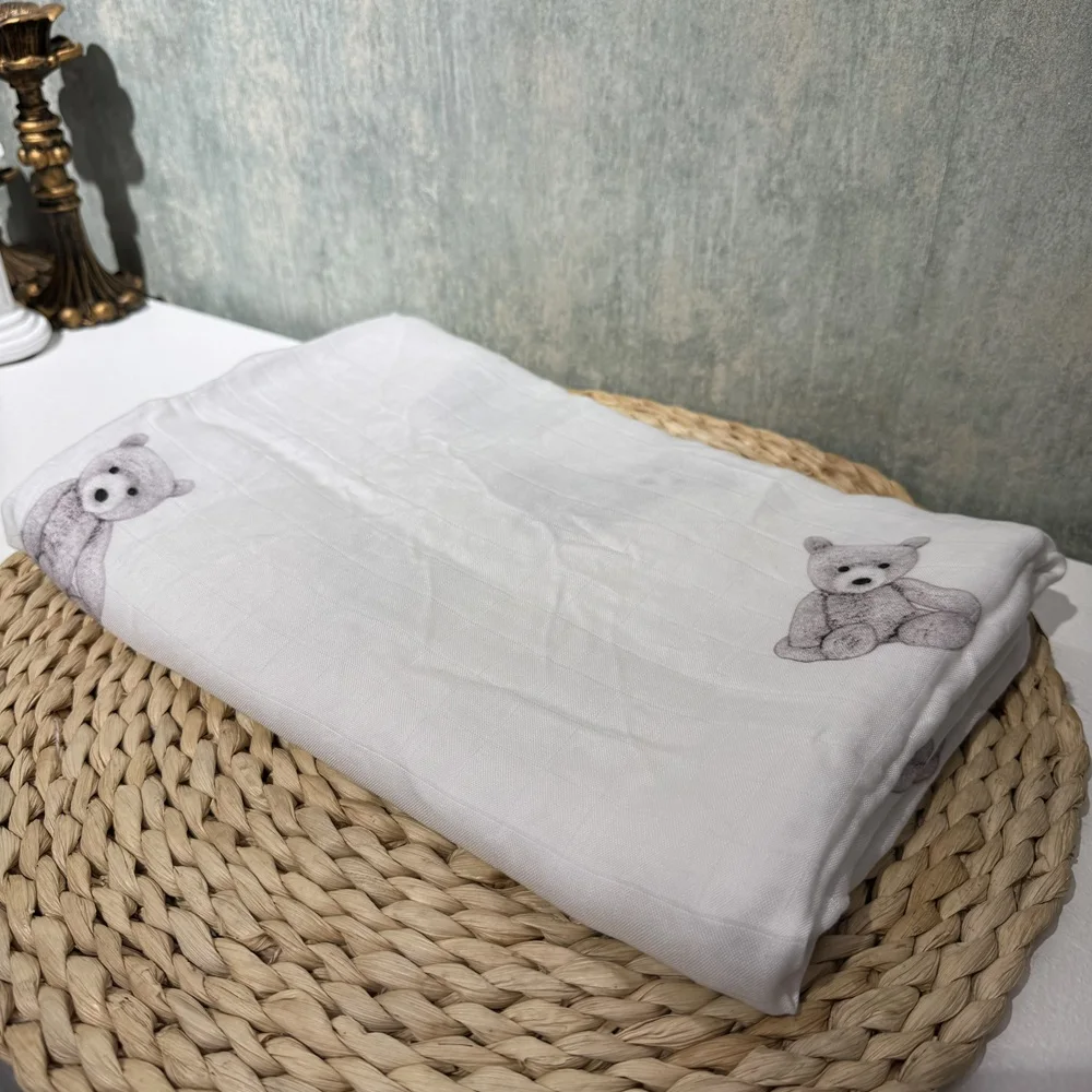 Mushroom120x120cm 100% Bamboo Baby Swaddles Soft Newborn Wrap Blankets Baby Muslin Swaddle Blanket Swaddle Blanket Bath Towel