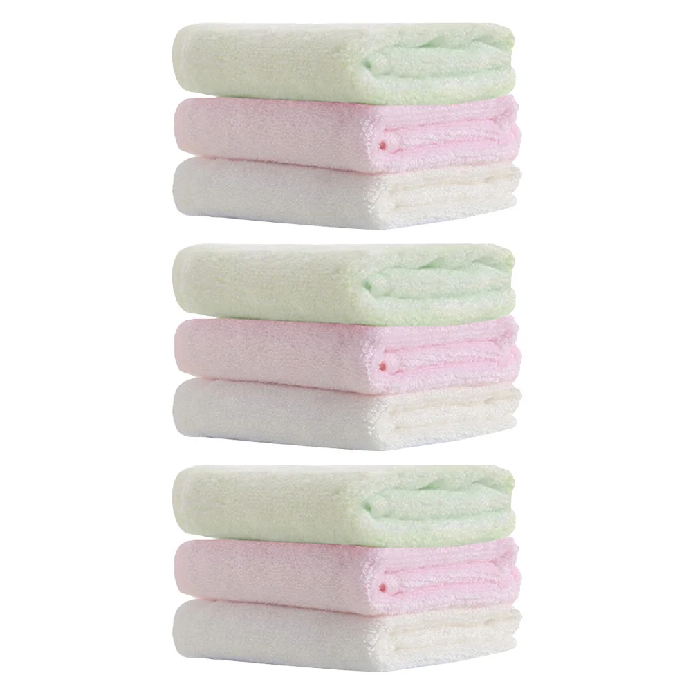 

9 шт., детские полотенца для лица из бамбукового волокна, мочалки без химикатов для чувствительной кожи, слюни, протирка для молока, многоразовый набор