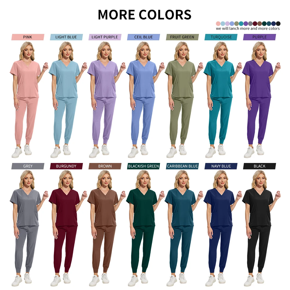 Unisex Beauty Costume Medical Uniforms Men Women Doctor Nursing Clothes Clinical Tops Pants Nursing Scrubs Sets Dentist Workwear