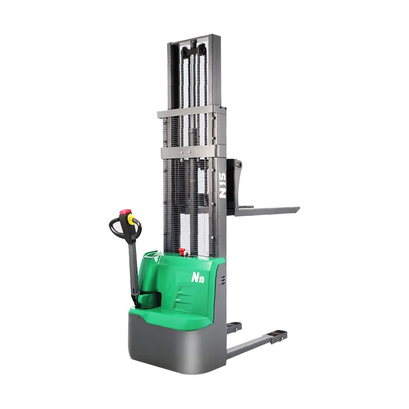 1.5Ton Full Electric Walkie Pallet Stacker Forklift, Heavy Duty Warehouse Material Handling Indoor Outdoor Use Customized