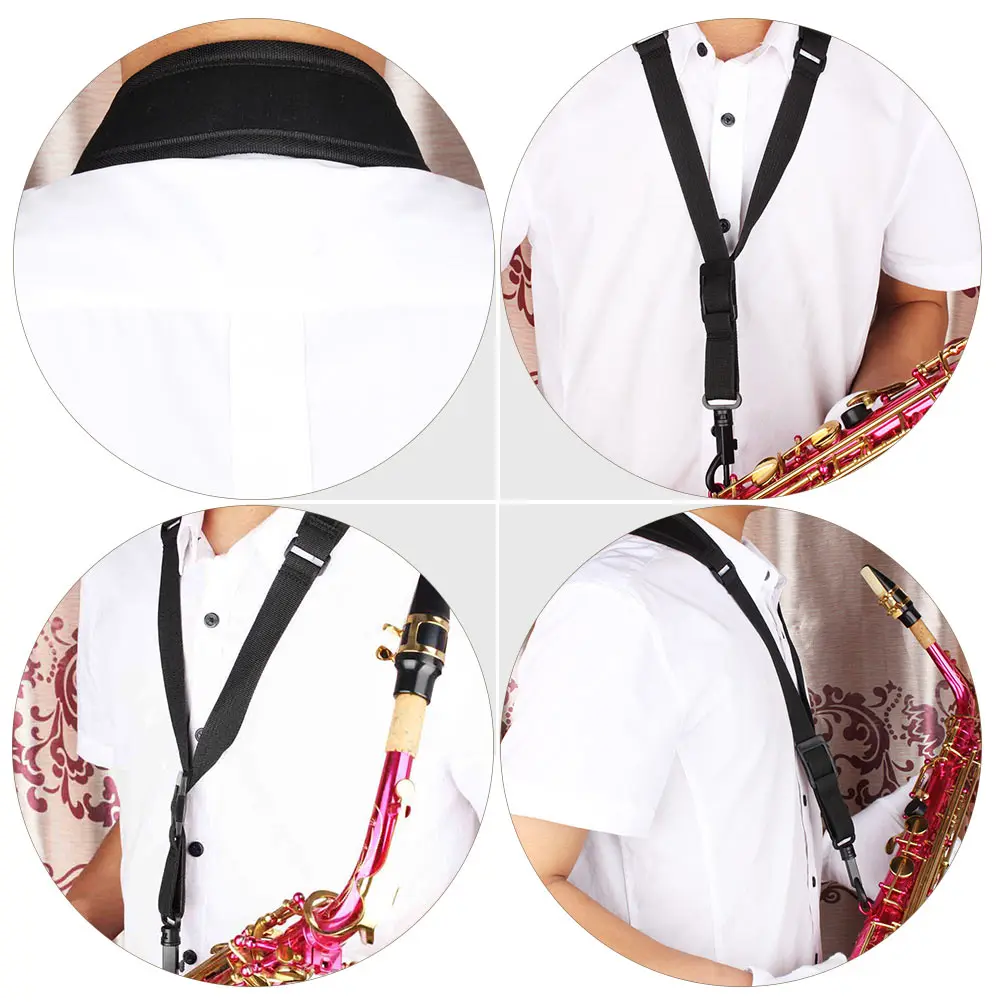 

Saxophone Strap Tenor Accessories Adjustable Belt Shoulder Alto Neck for Black Harness