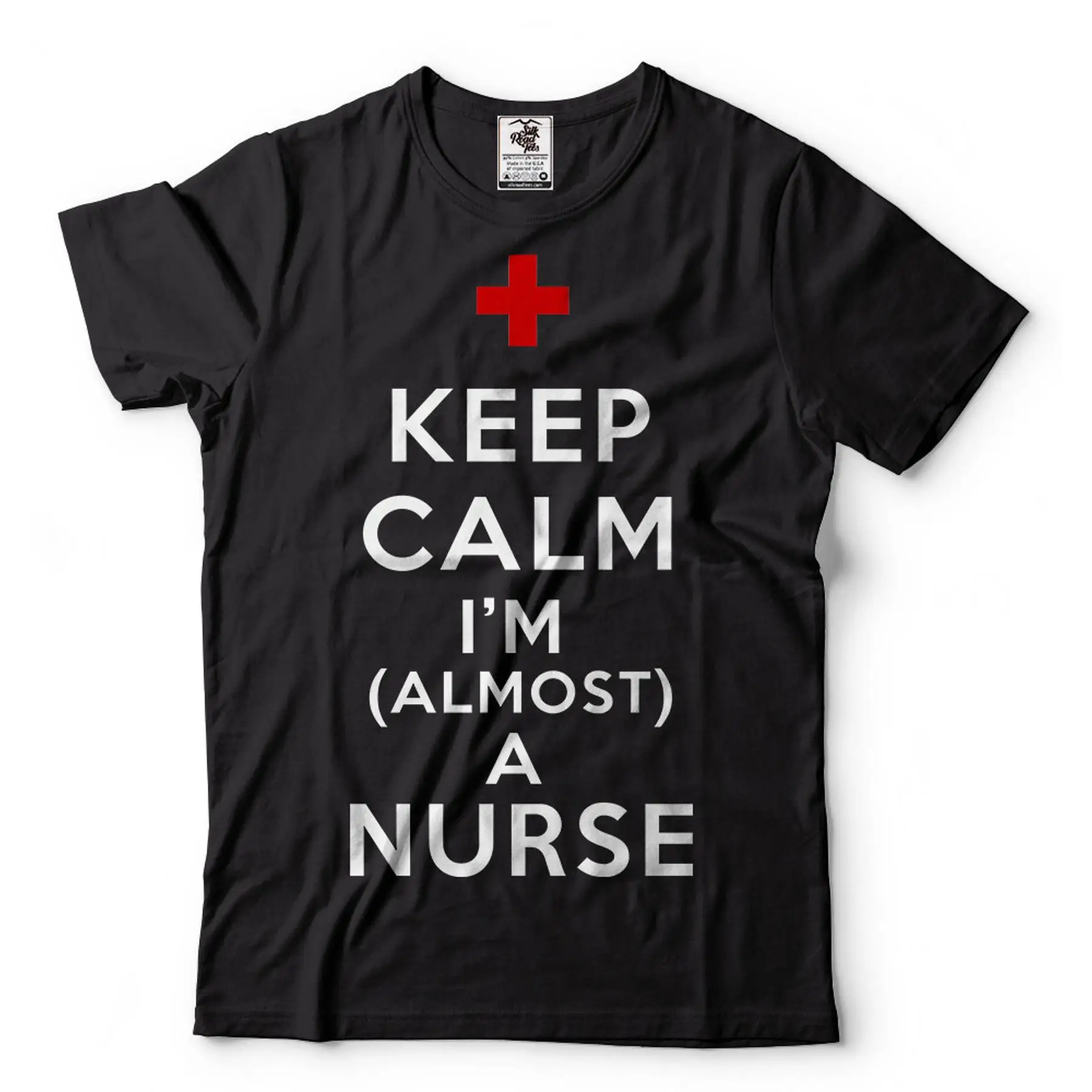 ممرضة المستقبل حافظ على الهدوء أنا ممرضة تقريبًا تي شيرت هدية للممرضة تي شيرت