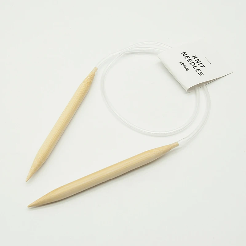 10mm/12mm Wooden Circular Knitting Needles With Plastic Tube Thick Knitting Crochet Hooks Pins Needle Craft Tools