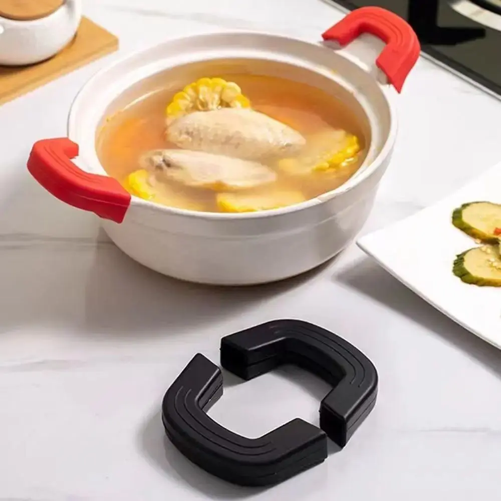 2pcs Portable Silicone Pot Handle Cover Anti-Scald Non-Slip Pot Handle Sleeve Pot Handle Grip Cover Kitchen Tools