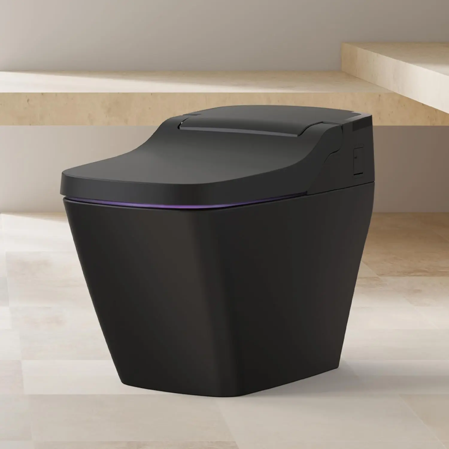 

Smart Toilet VOVO STYLEMENT TCB 090SA(B) Black Auto Lid Dual Elongated One Piece ADA Chair Height Heated Seat Made in Korea