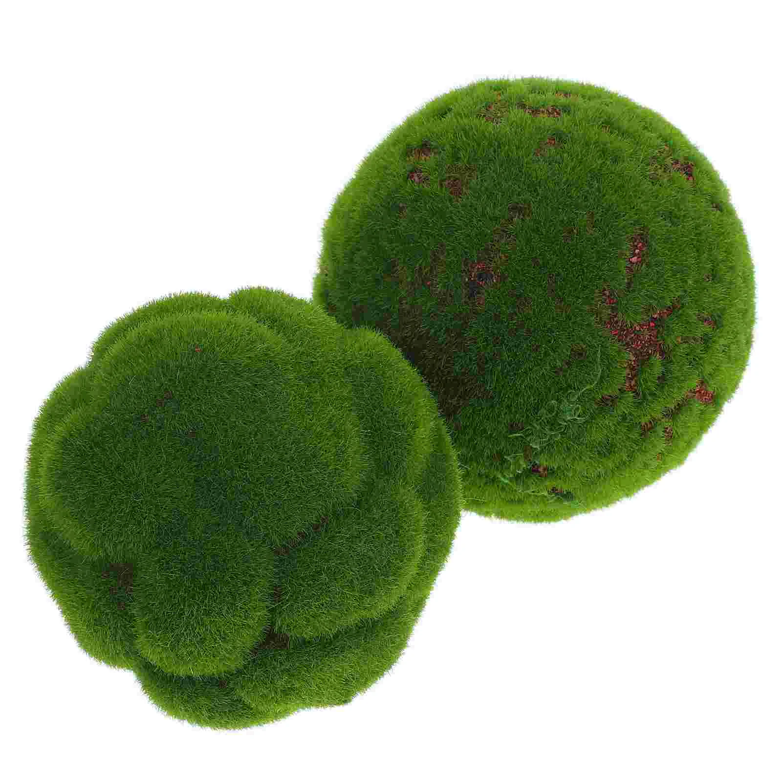 

2 Pcs Artificial Moss Ball Fake Grass Indoor Decorative for Planters Simulated Green Plants Rock