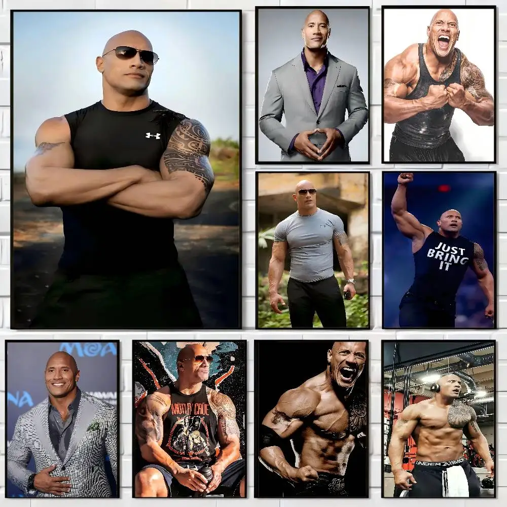 1 قطعة T-The R-Rock D-Dwayne جونسون أنيمي الملصقات لزجة الديكور اللوحة جدار الفن الأبيض كرافت ورقة جدار ديكور