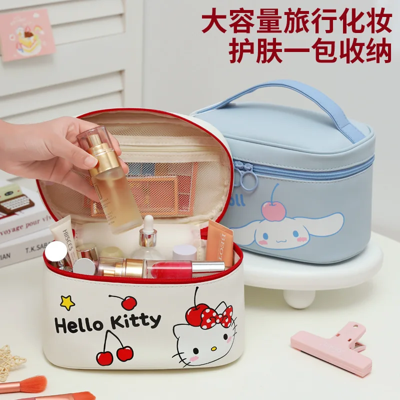 

for Hello Kitty New Portable Cosmetic Bag Embroidery Fashion Women's Cosmetic Bag Large Capacity Leisure Storage Wash Bag