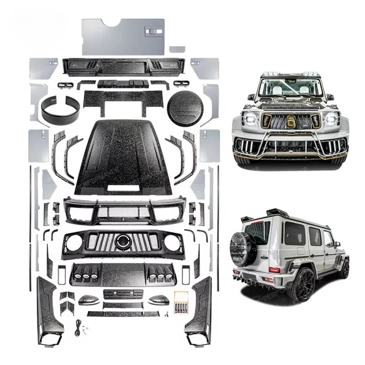 STLF Auto Parts for  G Class W465 Upgrade M Style Dry Carbon Fiber Front/Rear Car Bumper Hood Fender Side Skirts Bodykit