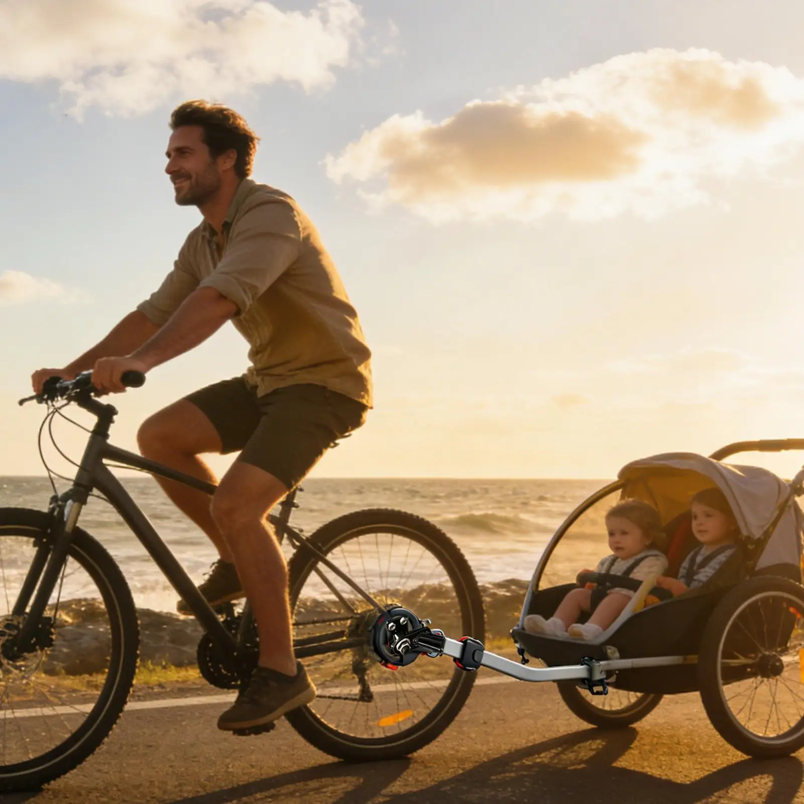 

Соединитель для велосипедного прицепа, крепление для буксировки велосипеда, соединитель для грузового прицепа, для гаража, активного отдыха, поездок на природу, кемпинга