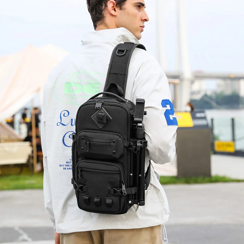 Waterproof Casual Chest Bag Multifunctional Men's Chest Bags Male Crossbody Bag Large Capacity Messenger Shoulder Packs XM232