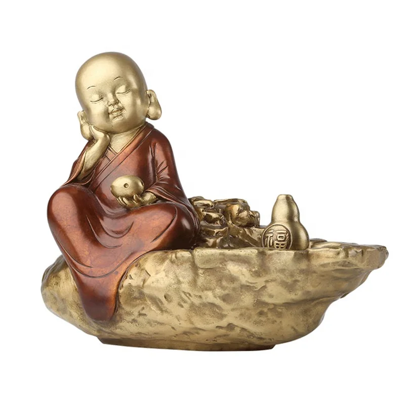 Hot Sale Zen Fengshui Buddha Figurines little Monk Ornaments Small Brass Lucky Buddha For Home Decorations