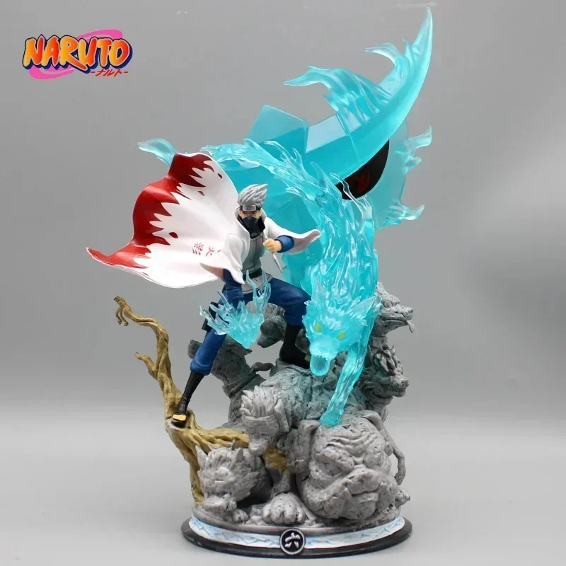 Bandai 26cm Naruto Anime Figur Hatake Kakashi Figuren Pvc Gk Statue Figur Modell Puppe Ornament Sammlung Zimmer Decora Schreibtisch Spielzeug 3