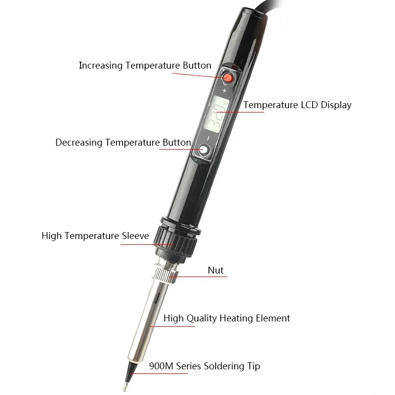 

936a Professional Temperature Adjustable LCD Digital Electrical Soldering Iron Soldering Station DIY Welding Tools 90W