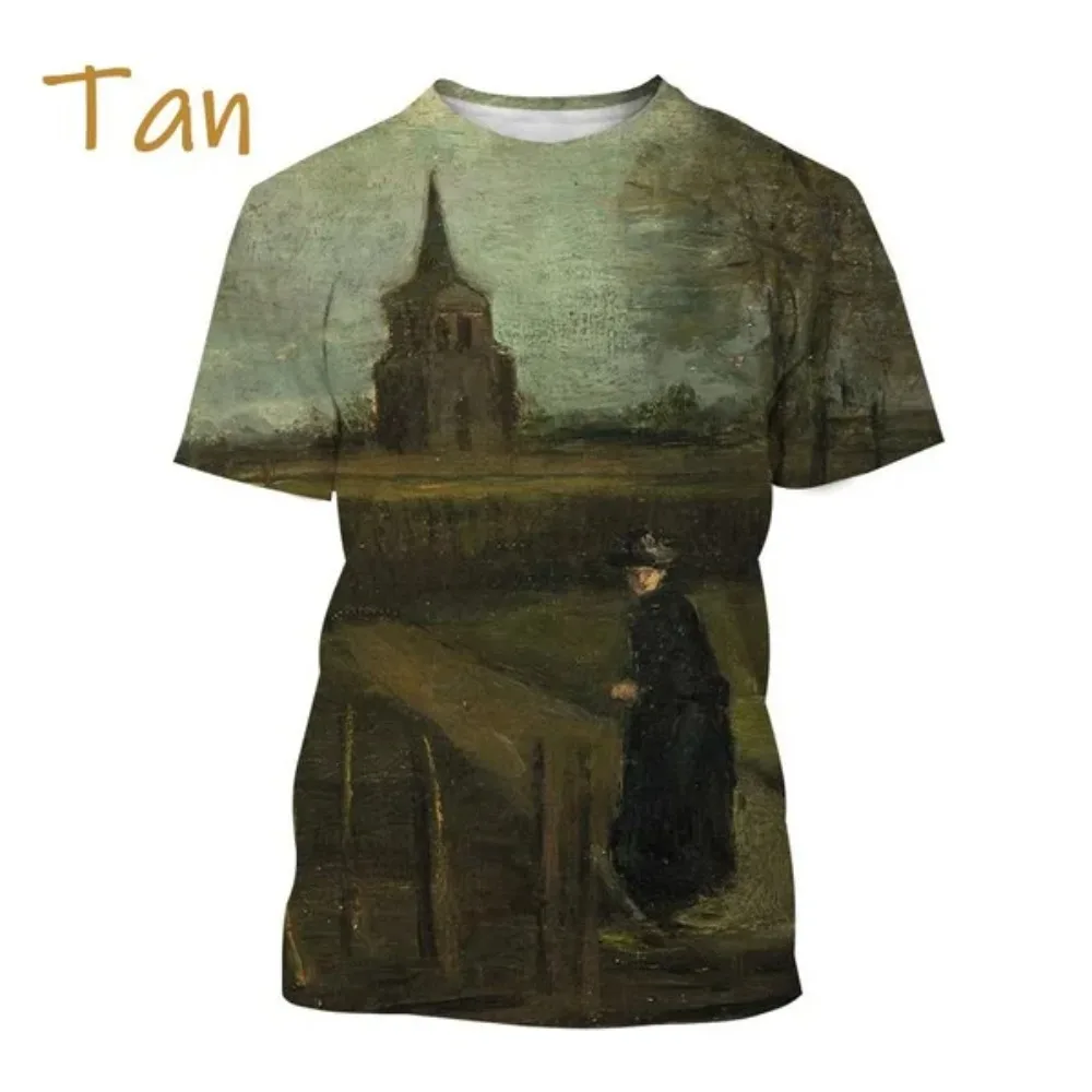 

Summer Hot Sale Van Gogh Art 3D Printing T-Shirt Starry Sky T-Shirt Men's and Women's Fashion Casual Short-sleeved T-Shirt