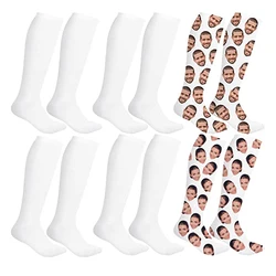 Free Shipping 20 Pairs Sublimation White Printable Athletic Youth Sport Socks For Christmas Thanksgiving Personalized DIY Socks