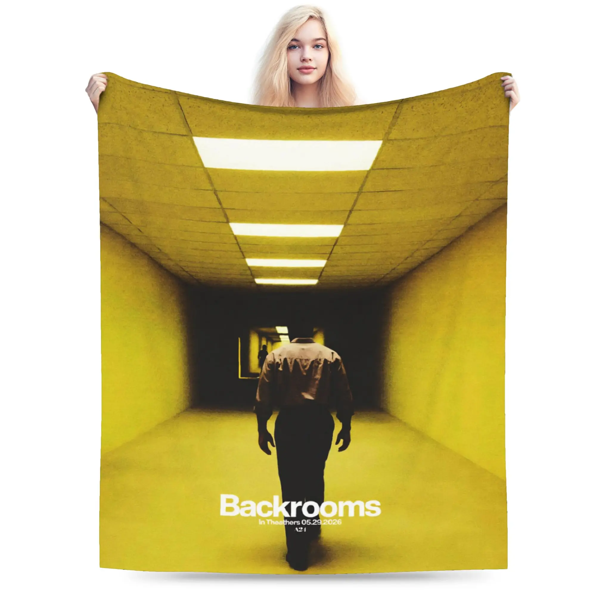 Backrooms Horror Movie 2026 Throw Blanket for Couch Soft Cozy Plush Blanket 50x60 Inches Multiple Sizes Bedspreads All Seasons