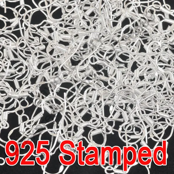 

Free Ship 400X Lot 15MM Making Jewelry Findings 925 Sterling Silver Fish Hook Earrings Stamp Silver Hooks Earwire