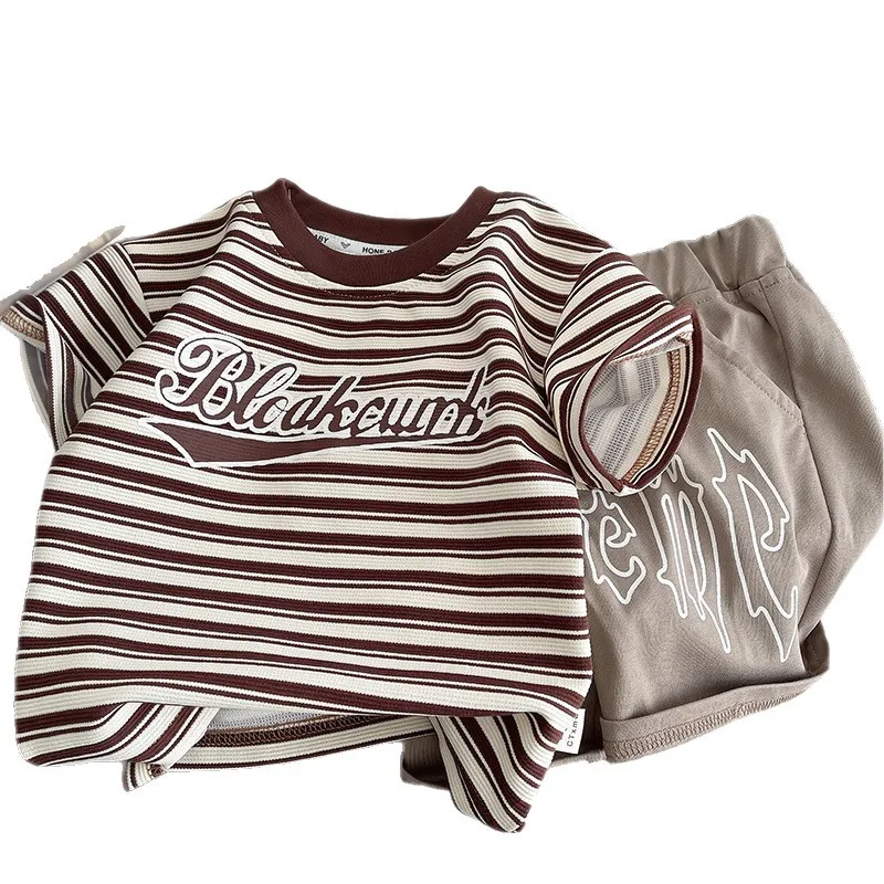 

New Summer Baby Boys Clothes Suit Children Casual Striped T-Shirt Shorts 2Pcs/Set Toddler Outfits Infant Costume Kids Tracksuits