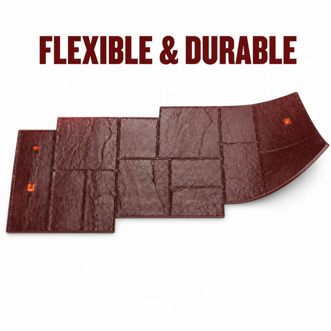 Random Ashlar Slate Concrete Stamp Mold – Irregular Stone Texture Mat
