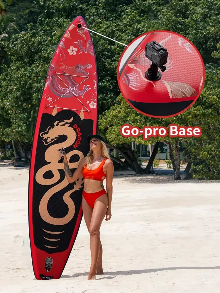 Aufblasbares Stand-Up-Paddle-Board 350x90x15 cm mit Kajak, 3 Finnen, Paddel, Leine, Handpumpe, Rucksack und wasserdichter Tasche für Wassersport für Erwachsene