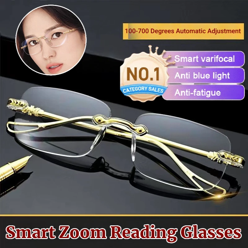 Antifatigue lightweight smart zoom reading glasses Zoom light and anti-radiation reading glasses