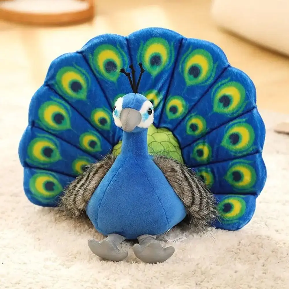 Espalha cauda pavão boneca de pelúcia 30cm simulação fofa pavão brinquedos de pelúcia macio recheado bebê pavão brinquedos de pelúcia crianças