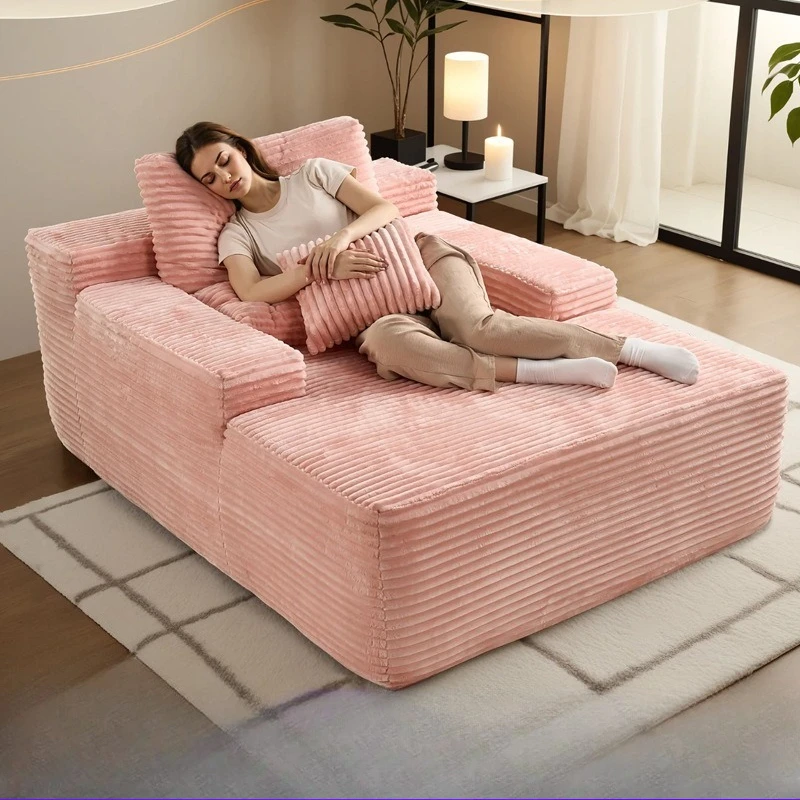 

Boneless oversized fabric recliner sofa bed plush corduroy