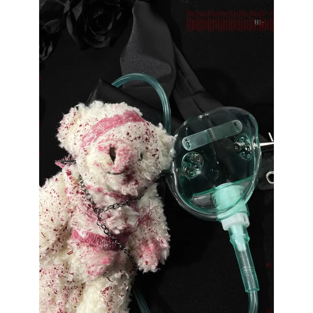 

Оригинальный галстук Oxygen Sick Bear, индивидуальный нишевый неосновной готический субкультура, аксессуары для одежды, галстук с искусственным воротником для рубашек