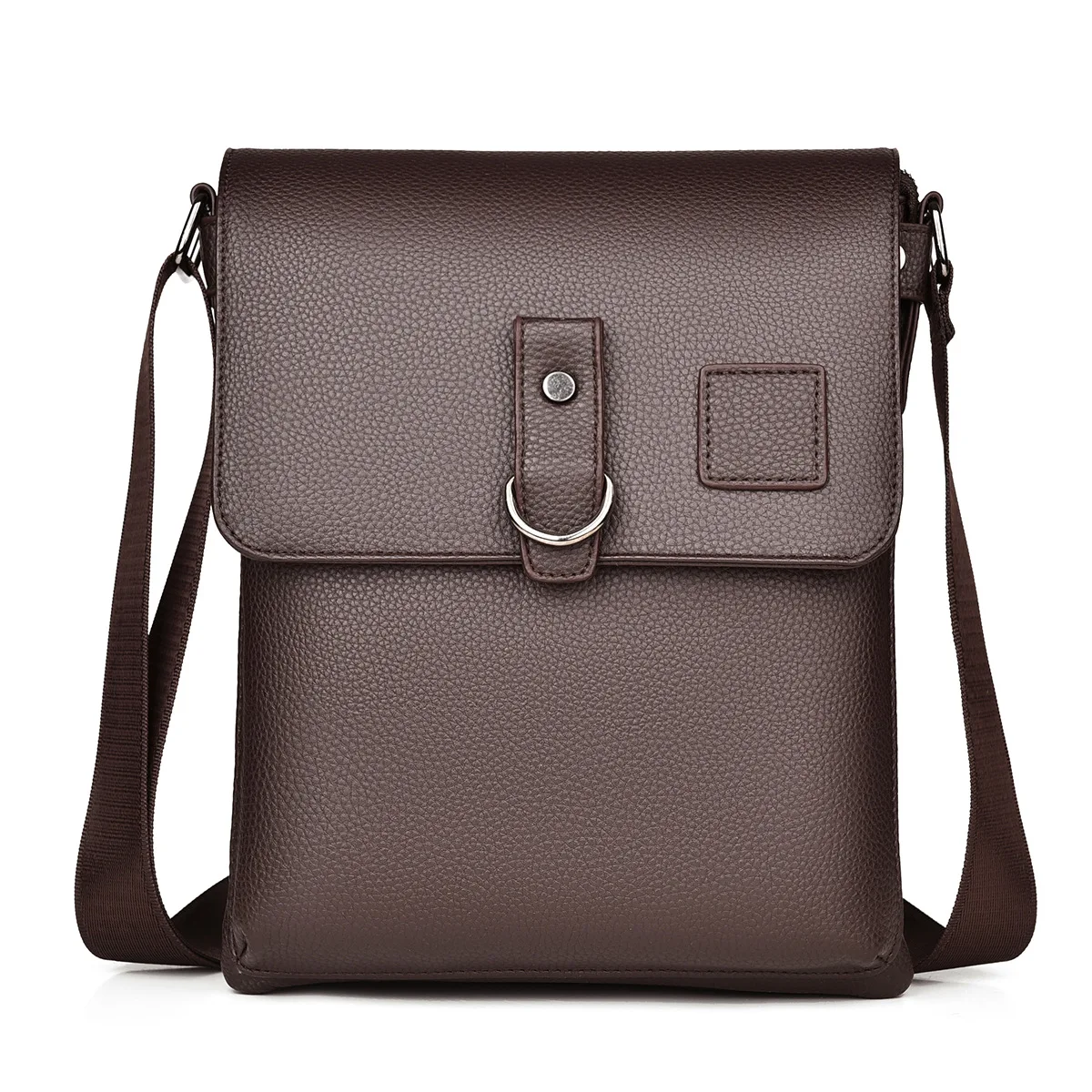 Durable Waterproof Mens PU Shoulder Bag Lightweight Travel Crossbody Briefcase Large Capacity Casual Bag