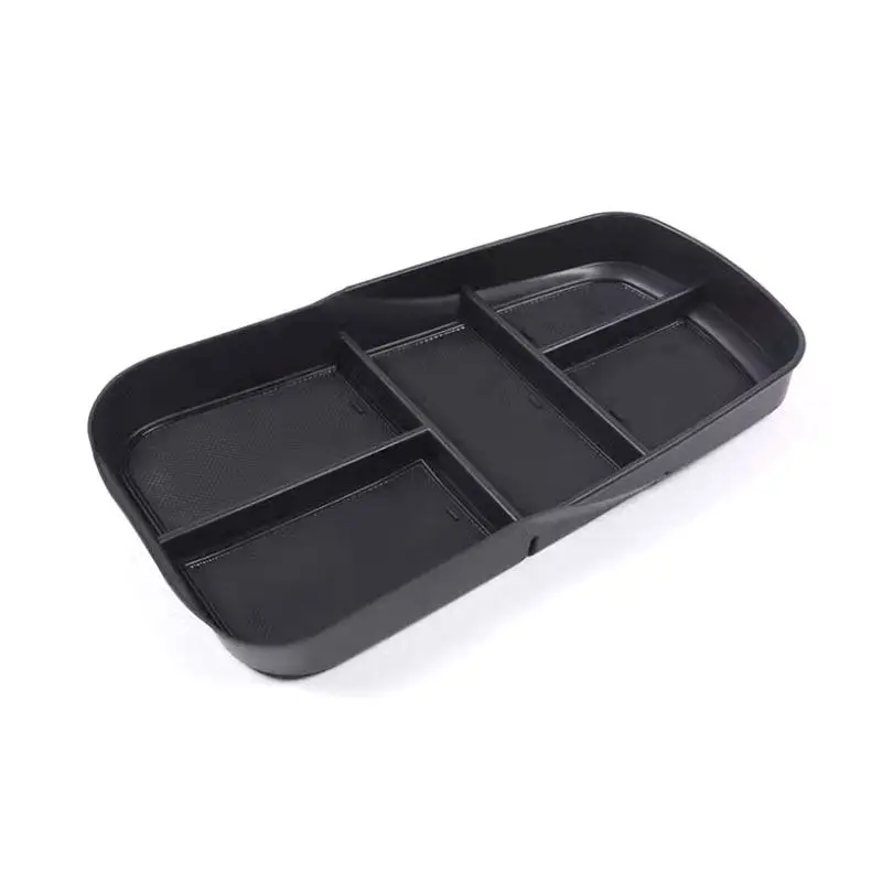 For Mercedes Benz EQE EQS Car Interior Center Control Lower Storage Box Telephone Tray Organizer Black ABS Plastic Accessories