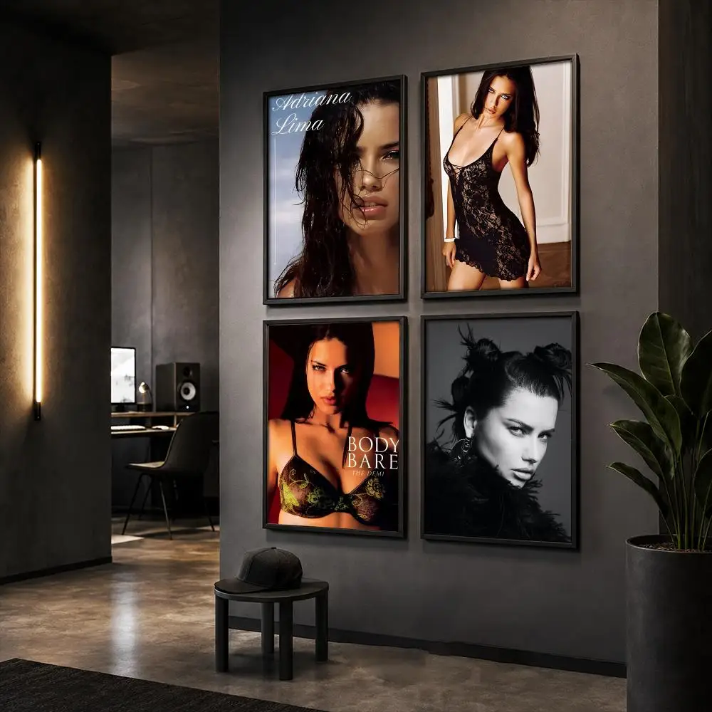 Fashion Model A-Adriana l-Lima Poster Wall Art Print Sticker for Bedroom Living Room Dorm Office Modern Home Decor