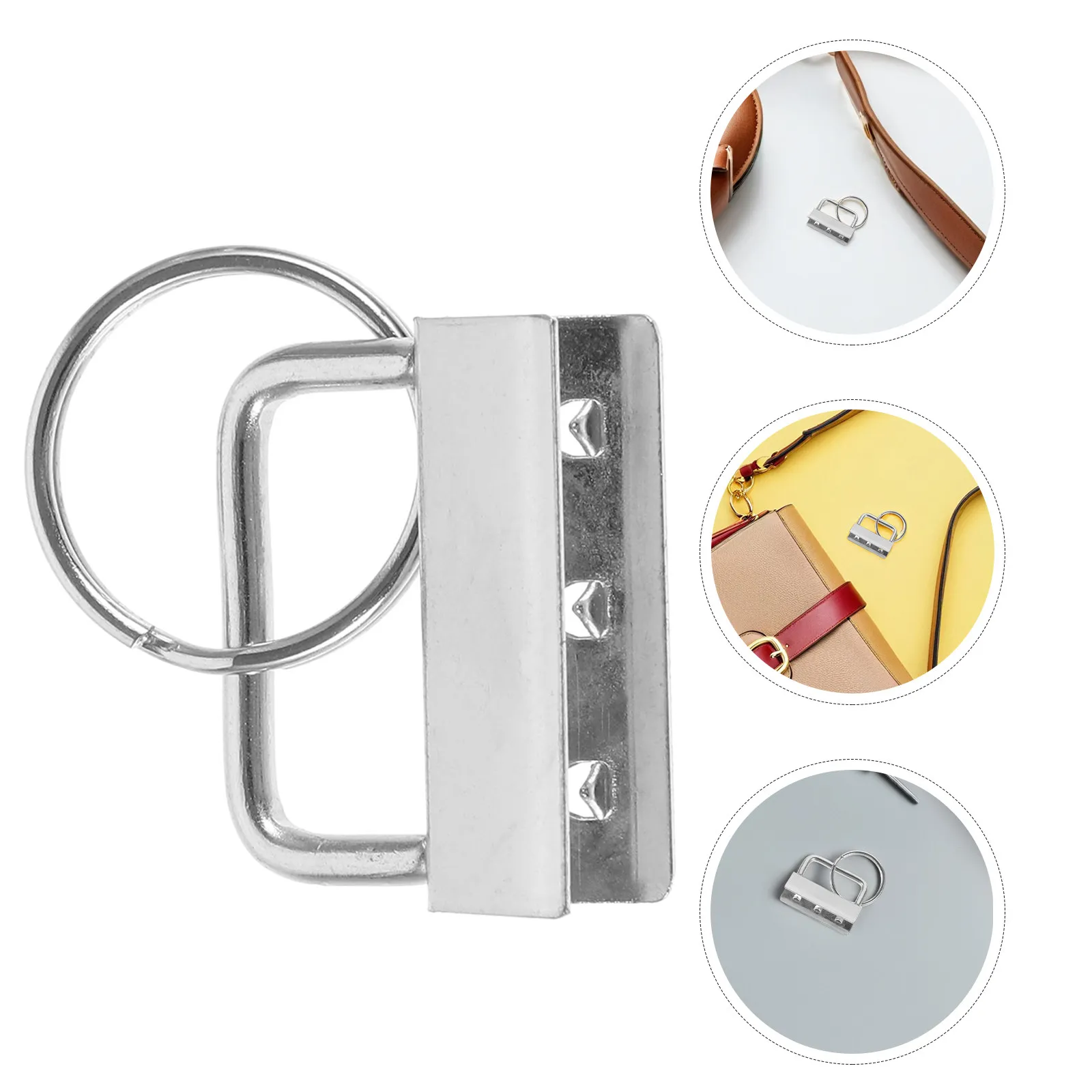 30Pcs Hardware Keychain Kit Key Fob Repair Set Strap End Fastener Clasps Key Ring Fob for Wristlet Lanyard Crafts Bag