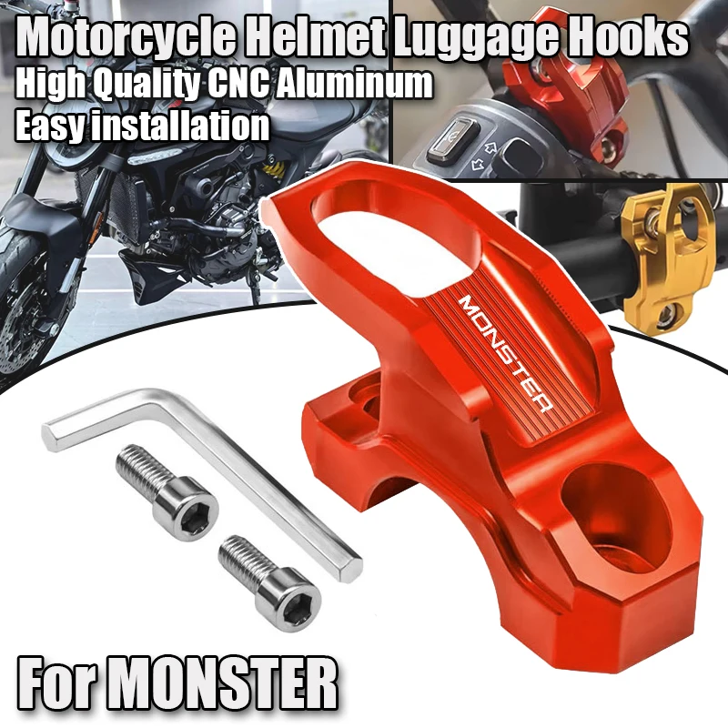 For Ducati Monster 696 795 796 797 821 937 S2R 800 Motorcycle Brake Master Cylinder Holder Clamp Bracket Bag Hook Helmet Hanger