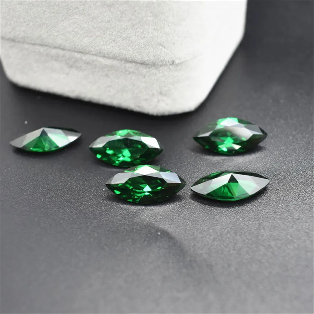 High Quality Emerald Marquise Cut Gemstone Faceted Medium Green Emerald Gem ER048